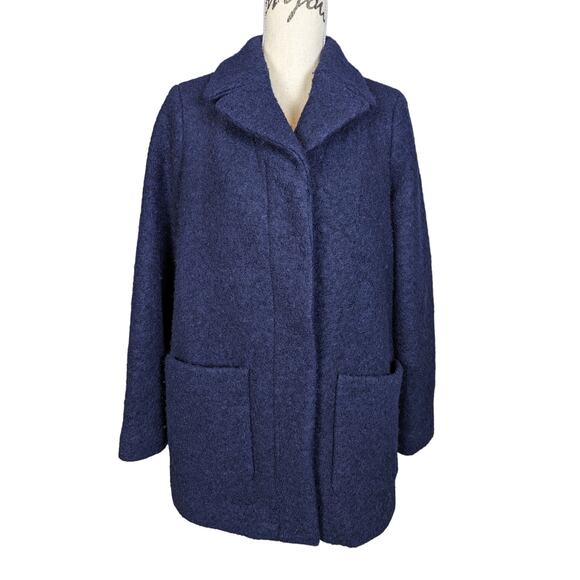 J. Crew Factory Boucle Wool Blend Peacoat Blue Size 8 - Picture 1 of 16